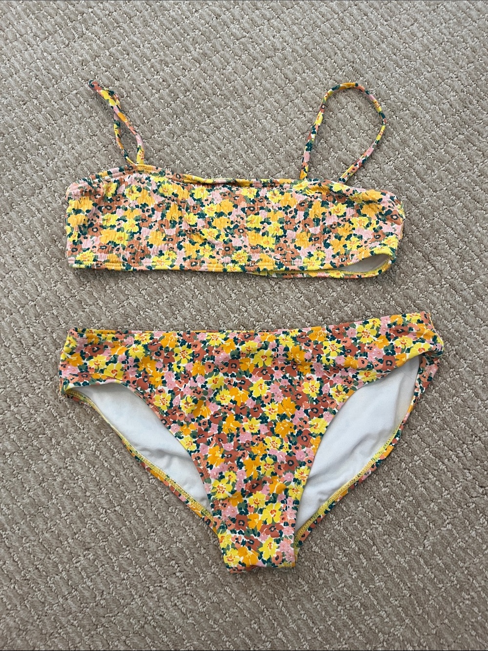 Full Tilt Girls Floral Bikini Set - Yellow & Pink